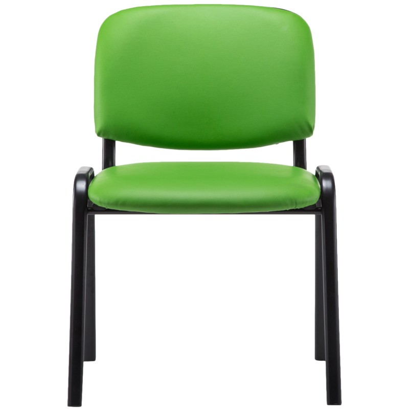 Silla de visita Ken en piel sintética verde