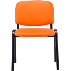 Silla de visita Ken en piel sintética color naranja