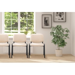 Silla de visita Ken en tela color crema