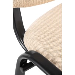 Silla de visita Ken en tela color crema