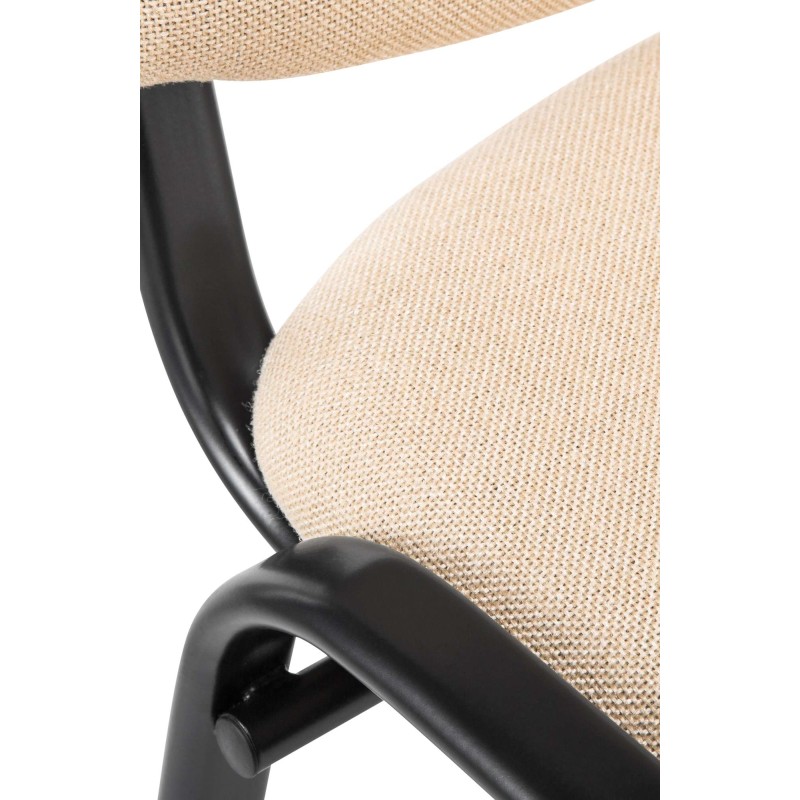 Silla de visita Ken en tela color crema