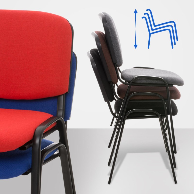 Silla de visita Ken en tela color crema