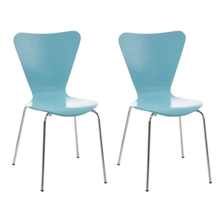 Juego de 2 sillas de visita Calisto en azul claro