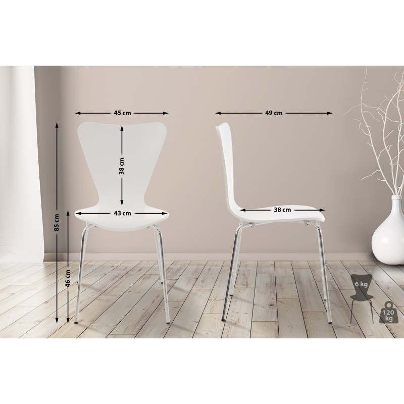 Juego de 4 sillas de visita Calisto en color blanco