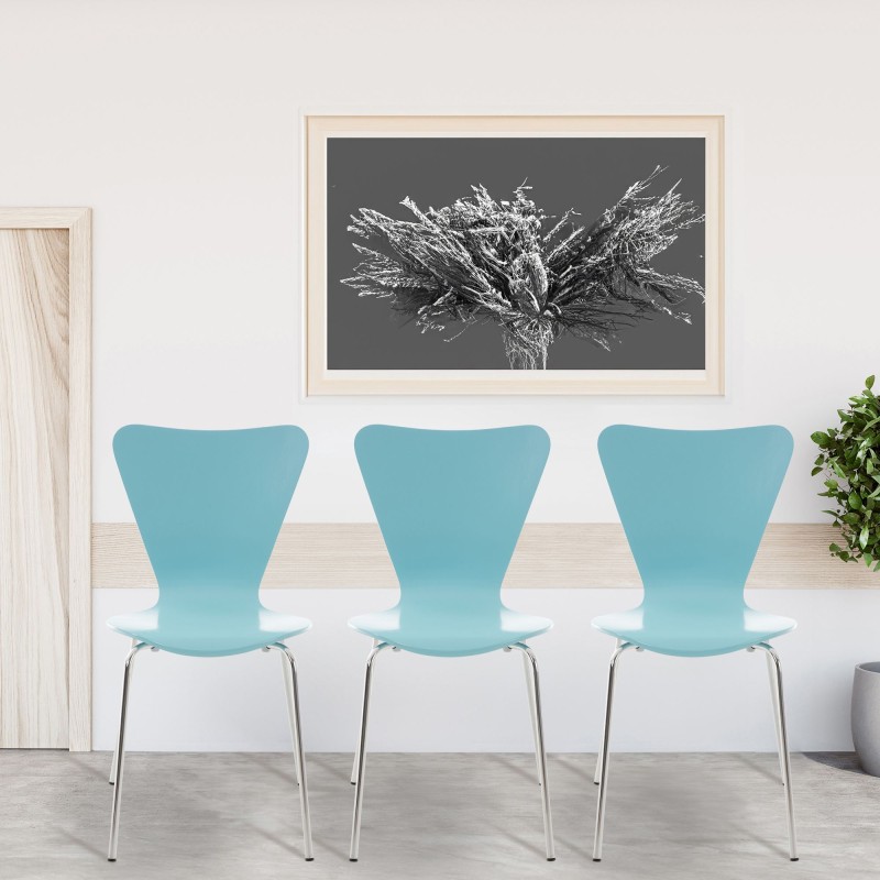 Juego de 4 sillas de visita Calisto azul claro