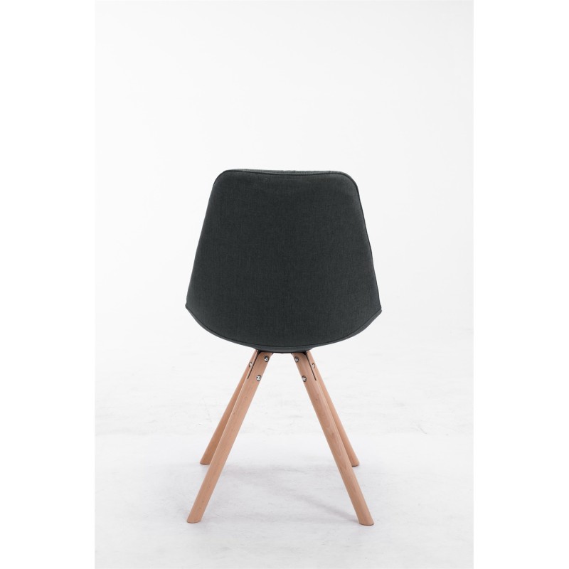 Silla de visita Toulouse en tejido Natura, redonda, gris oscuro