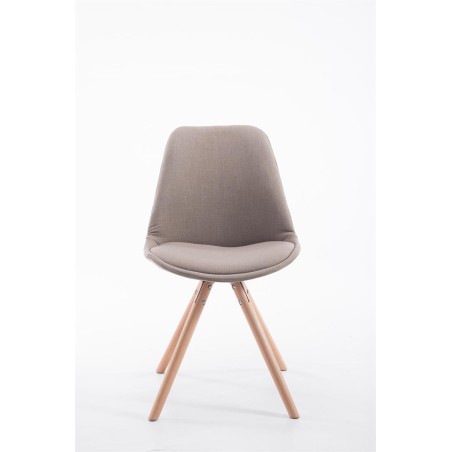 Silla de visita Toulouse en tejido Natura, redonda, color topo