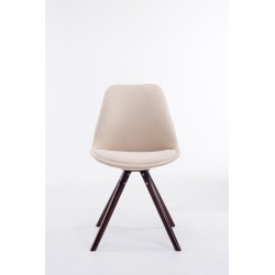 Silla de visita Toulouse en tejido redondo color crema capuchino