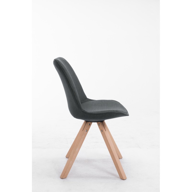 Silla de visita Toulouse en tejido Natura Square gris oscuro