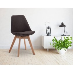 Silla de visita Borneo V2 Natura en tejido gris oscuro