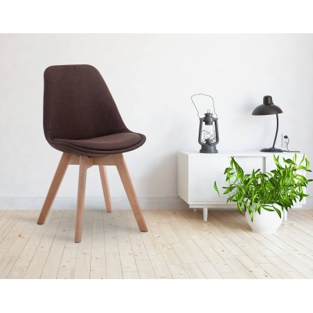 Silla de visita Borneo V2 Natura en tela marrón