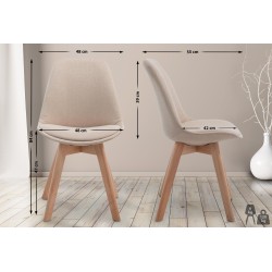 Silla de visita Borneo V2 Natura en tejido color crema