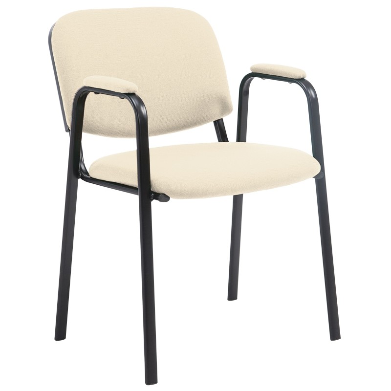 Silla de visita Ken PRO en tela color crema