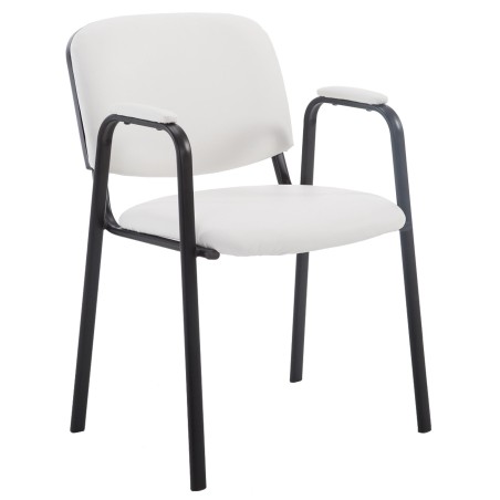 Silla de visita Ken PRO en polipiel blanca