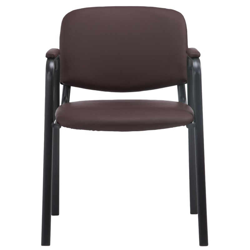 Silla de visita Ken PRO en piel sintética marrón