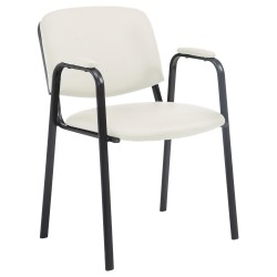 Silla de visita Ken PRO en piel sintética color crema