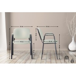 Silla de visita Ken PRO en piel sintética color crema