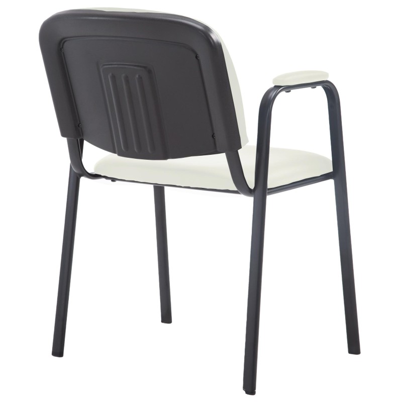 Silla de visita Ken PRO en piel sintética color crema