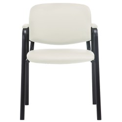 Silla de visita Ken PRO en piel sintética color crema