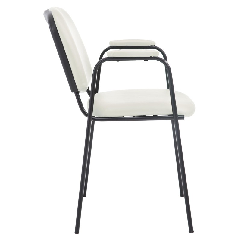 Silla de visita Ken PRO en piel sintética color crema