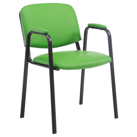 Silla de visita Ken PRO en piel sintética verde