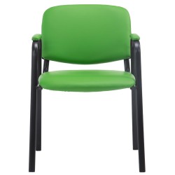Silla de visita Ken PRO en piel sintética verde