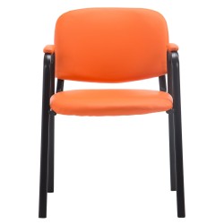 Silla de visita Ken PRO en piel sintética naranja