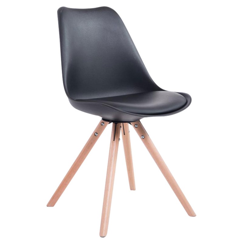 Silla de visita redonda negra Toulouse Natura