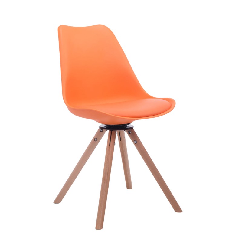 Silla de visita redonda Troyes Rotative Natura naranja