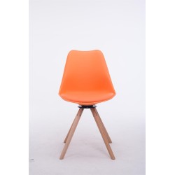 Silla de visita redonda Troyes Rotative Natura naranja