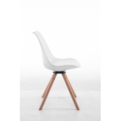 Silla de visita redonda Troyes Rotative Natura blanca