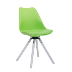 Silla de visita Troyes giratoria blanca redonda verde