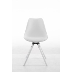 Silla de visita Troyes giratoria blanca redonda blanca
