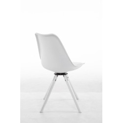 Silla de visita Troyes giratoria blanca redonda blanca