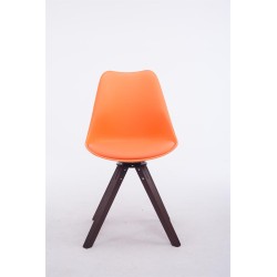Silla de visita Troyes giratoria nogal cuadrada naranja