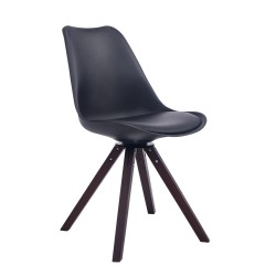 Silla de visita Troyes, giratoria, cuadrada, de nogal negro