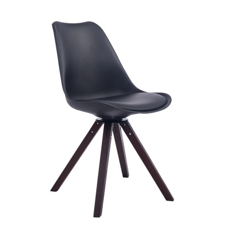 Silla de visita Troyes, giratoria, cuadrada, de nogal negro