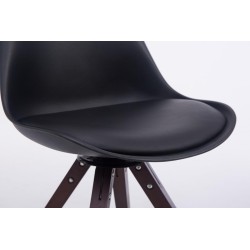 Silla de visita Troyes, giratoria, cuadrada, de nogal negro