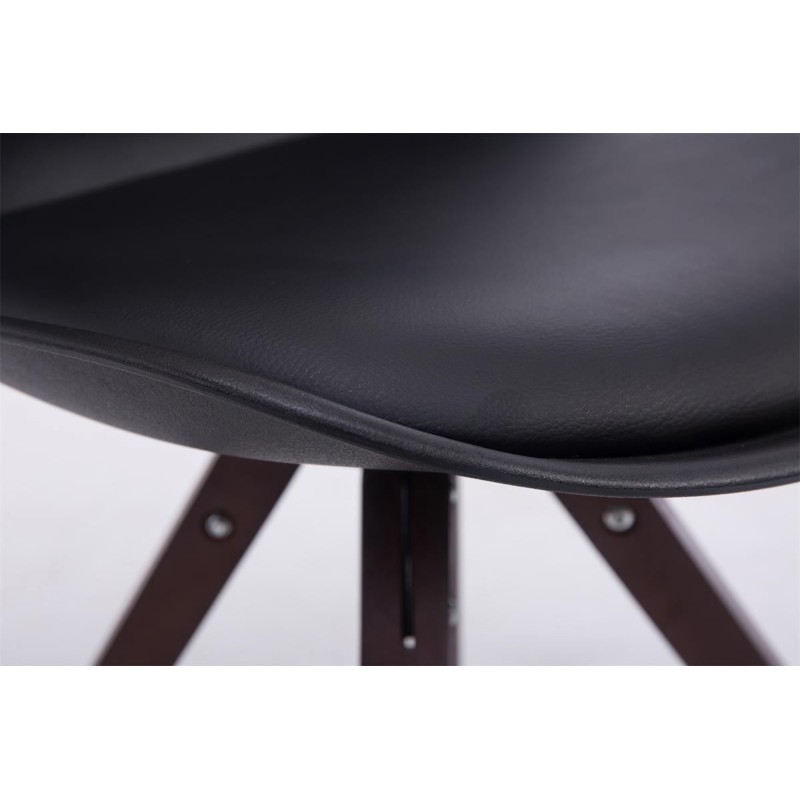 Silla de visita Troyes, giratoria, cuadrada, de nogal negro