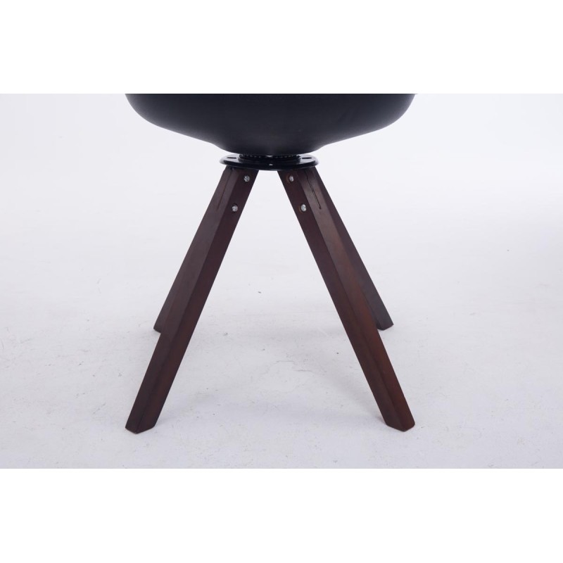 Silla de visita Troyes, giratoria, cuadrada, de nogal negro