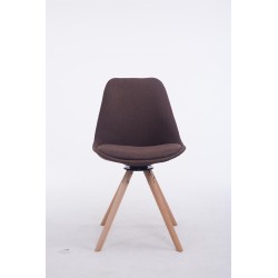 Silla de visita Troyes Rotative Natura redonda de tela marrón