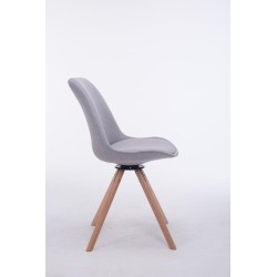 Silla de visita Troyes Rotative Natura, tela redonda gris