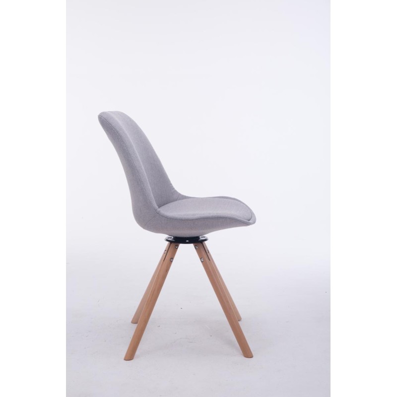 Silla de visita Troyes Rotative Natura, tela redonda gris