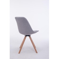Silla de visita Troyes Rotative Natura, tela redonda gris