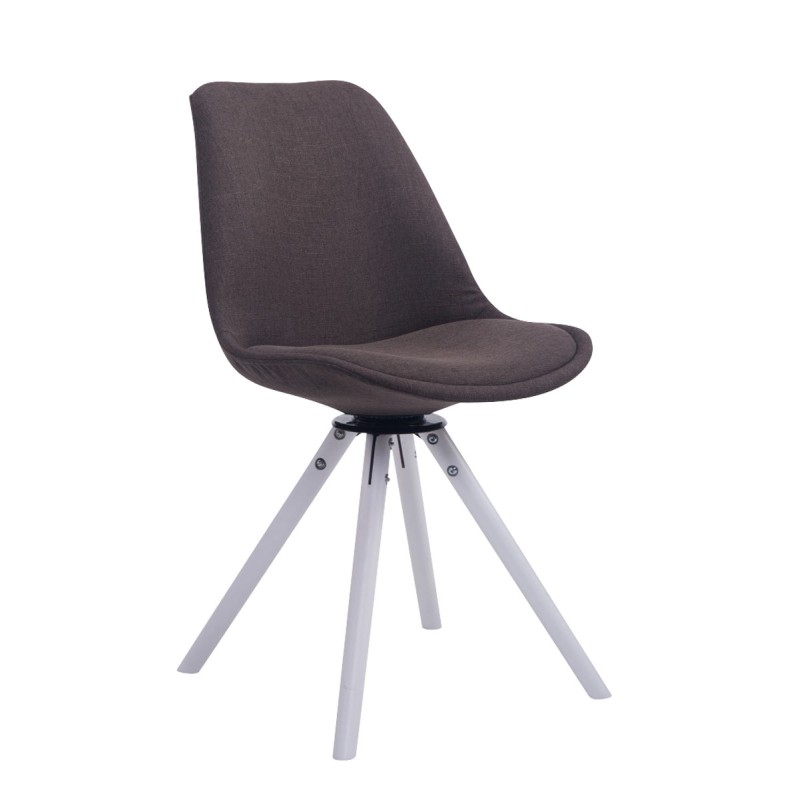 Silla de visita Troyes, silla giratoria blanca en tela redonda gris oscuro