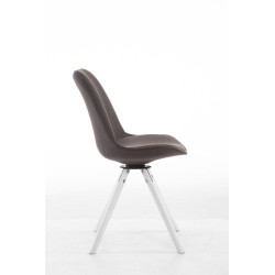 Silla de visita Troyes, silla giratoria blanca en tela redonda gris oscuro