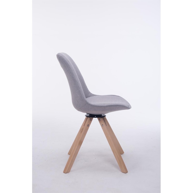 Silla de visita giratoria Troyes en tejido gris Natura Carré