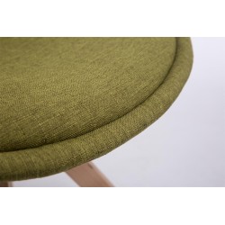 Silla de visita giratoria Troyes de tela cuadrada verde natural