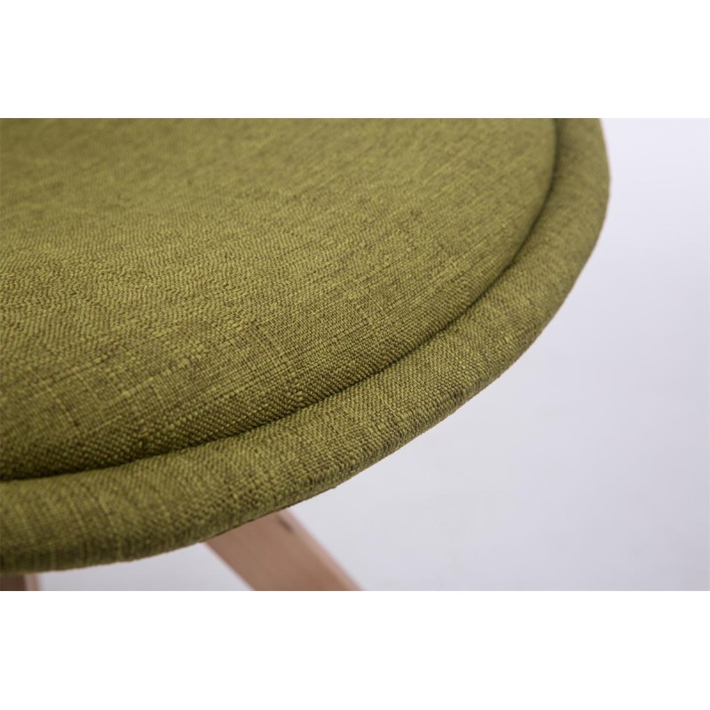 Silla de visita giratoria Troyes de tela cuadrada verde natural