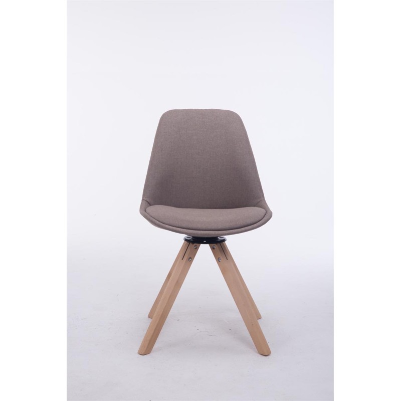Silla giratoria para visitas Troyes en tejido Natura Square Taupe
